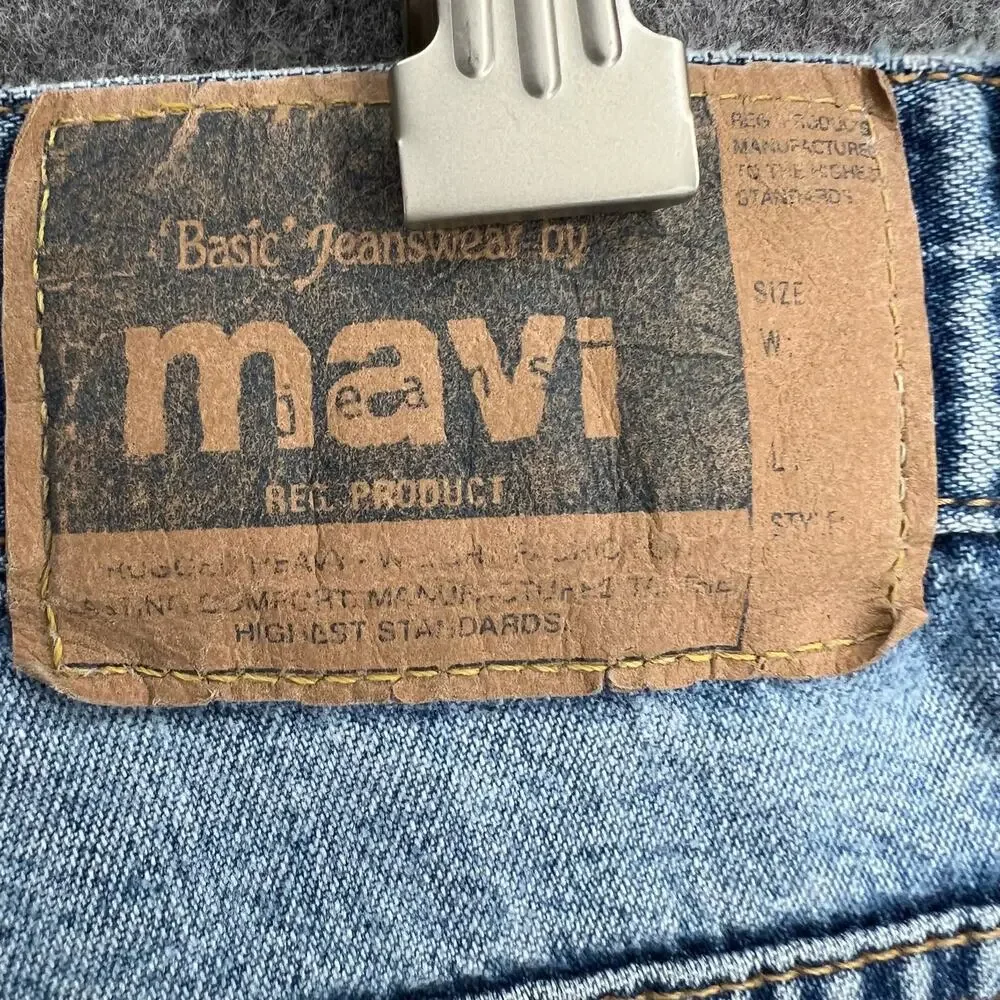 Mavi Y2K Relaxed Jeans Mens 32‎ Blue Light Wash Denim Faded Grunge Streetwear